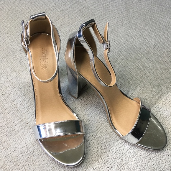 Charlotte Russe metallic silver chunky high heel - Picture 2 of 8